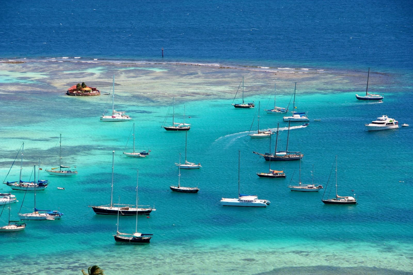 Union Island — yacht anchorage scene